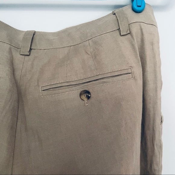Vince Linen Khaki Straight Leg Professional Pants Size 4 - Picture 6 of 11